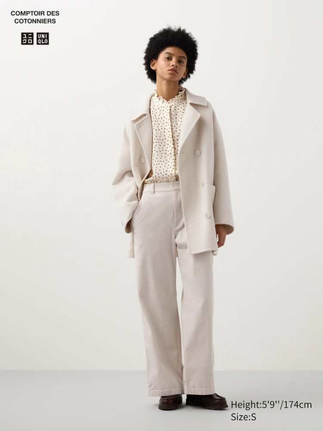 Костюм из вельвета куртка-рубашка и брюки UNIQLO 1159832735 (Белый S)