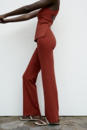 Жіночий костюм ZARA топ та штани 1159803221 (Помаранчевий, M)