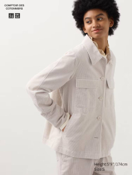 Костюм из вельвета куртка-рубашка и брюки UNIQLO 1159832735 (Белый S)