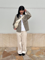 Костюм из вельвета куртка-рубашка и брюки UNIQLO 1159832735 (Белый S)