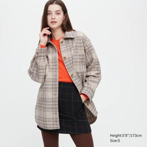 Куртка-рубашка Uniqlo на пуговицах 1159792918 (Бежевый, XS)