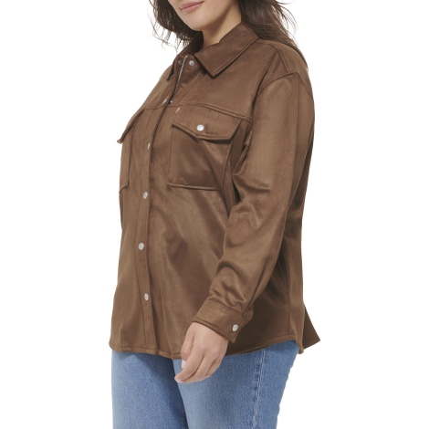 Женская куртка-рубашка Levi's из экозамши 1159806871 (Коричневый, 2X)