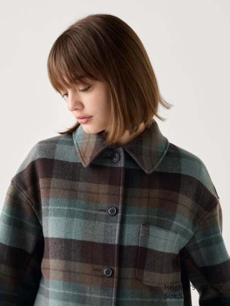 Тепла куртка-сорочка UNIQLO на ґудзиках 1159825118 (Зелений XL)