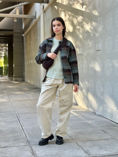 Тепла куртка-сорочка UNIQLO на ґудзиках 1159825118 (Зелений XL)