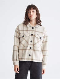 Куртка-рубашка Calvin Klein оверсайз в клетку 1159793052 (Бежевый, XL)