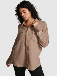 Флисовая куртка-рубашка Victoria Secret PINK 1159795647 (Коричневый, M)