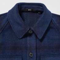Теплая куртка-рубашка UNIQLO оверсайз 1159796070 (Синий, L)