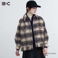 Тепла куртка-сорочка UNIQLO оверсайз 1159798628 (Сірий, L)