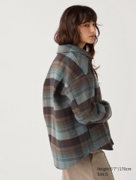 Тепла куртка-сорочка UNIQLO на ґудзиках 1159825118 (Зелений XL)
