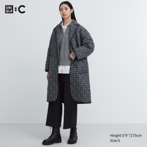 Теплое пальто оверсайз PUFFTECH UNIQLO 1159800777 (Серый, XL)