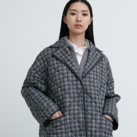 Теплое пальто оверсайз PUFFTECH UNIQLO 1159800777 (Серый, XL)