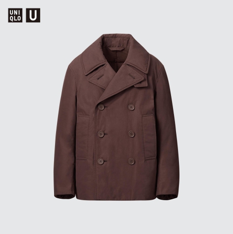 Утепленное короткое пальто Uniqlo бушлат 1159800401 (Коричневый, M)