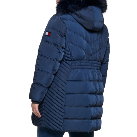 Женская стеганая куртка Tommy Hilfiger на молнии 1159805489 (Синий, 0X)