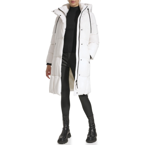 Жіноча стьобана куртка DKNY з капюшоном 1159807822 (Білий, XL)