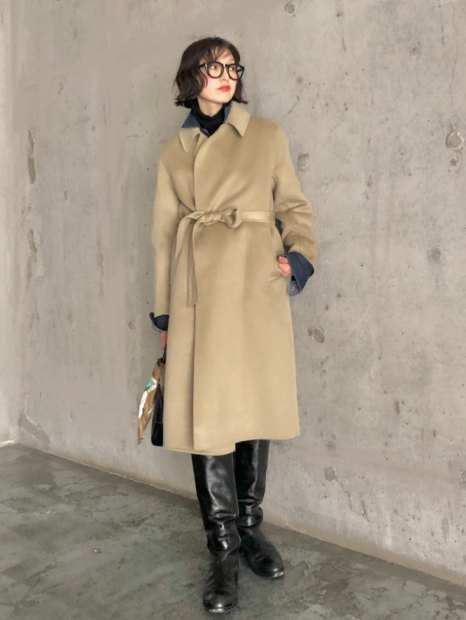 Длинное полушерстяное пальто Uniqlo 1159833474 (Бежевый XXL)