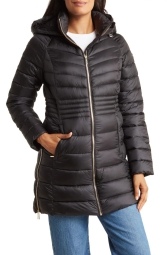 Женская стеганая куртка Michael Kors с капюшоном 1159798086 (Черный, S)