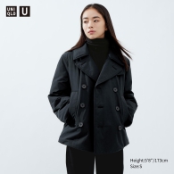 Утепленное короткое пальто Uniqlo бушлат 1159798808 (Черный, L)
