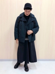Утепленное короткое пальто Uniqlo бушлат 1159798808 (Черный, L)