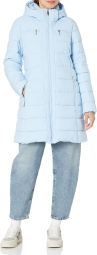 Женская длинная куртка Tommy Hilfiger с капюшоном 1159798932 (Голубой, L)