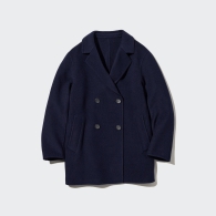 Мягкое полушерстяное пальто Uniqlo 1159799903 (Синий, XS)
