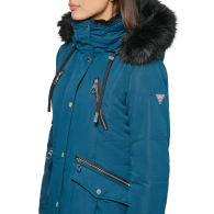 Парка с капюшоном Guess с отделкой из искусственного меха 1159832059 (Синий S)