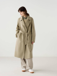 Длинное полушерстяное пальто Uniqlo 1159833474 (Бежевый XXL)