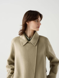 Длинное полушерстяное пальто Uniqlo 1159833474 (Бежевый XXL)