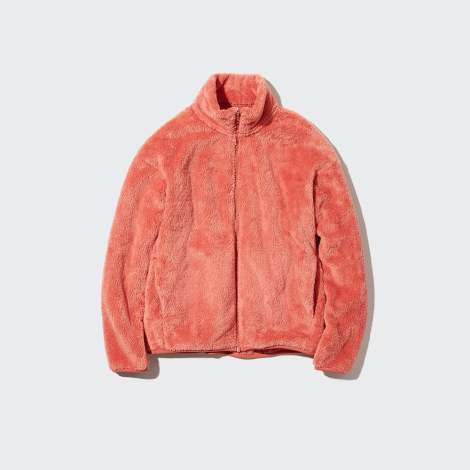 Куртка на молнии UNIQLO из искусственного меха 1159773034 (Розовый, S)