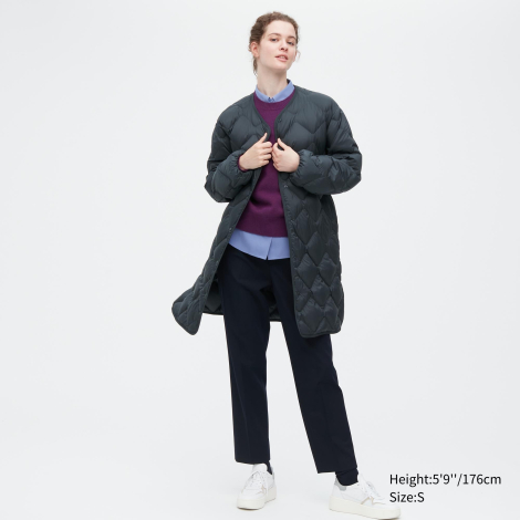 Женское ультралегкое пальто на пуху UNIQLO 1159772942 (Темно-зеленый, L)