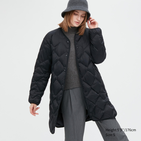 Женское ультралегкое пальто на пуху UNIQLO 1159777227 (Черный, XXL)