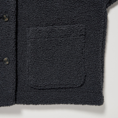 Плюшевая куртка Uniqlo Teddy на флисе 1159777871 (Серый, L)