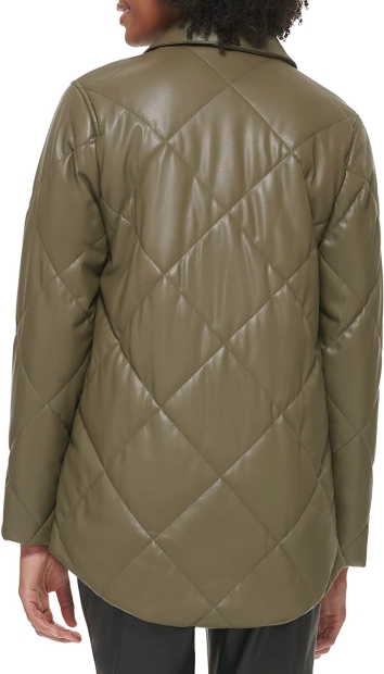 Женская стеганая куртка Calvin Klein на кнопках 1159804267 (Зеленый, S)