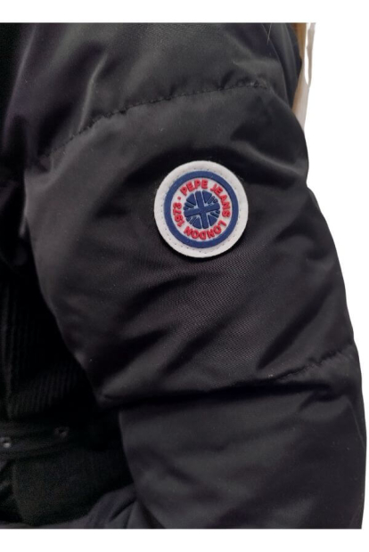 Женская куртка с капюшоном Pepe Jeans пуховик с поясом 1159782932 (Черный, M)