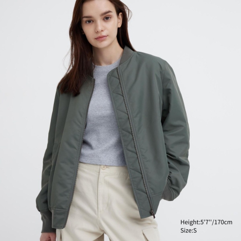 Жіноча куртка UNIQLO з хутряним коміром 1159795427 (Зелений, XS)