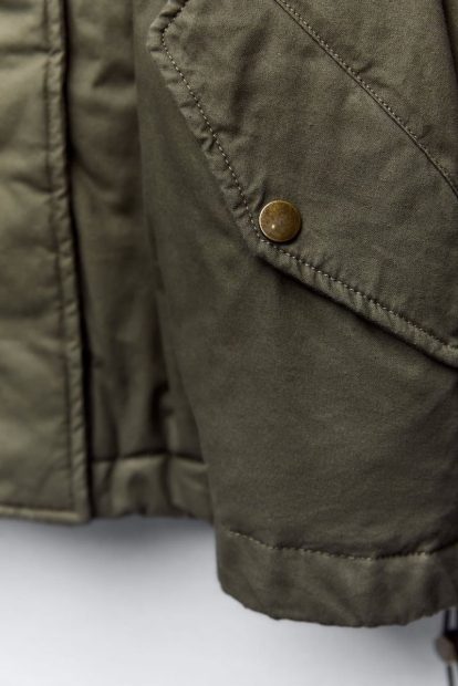 Укорочена куртка ZARA з капюшоном 1159798227 (Зелений, S)