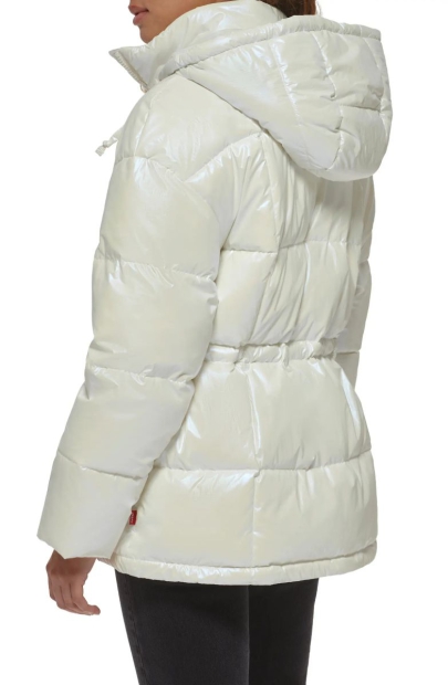 Блестящая женская куртка-пуховик Levi's 1159805705 (Молочный, XL)