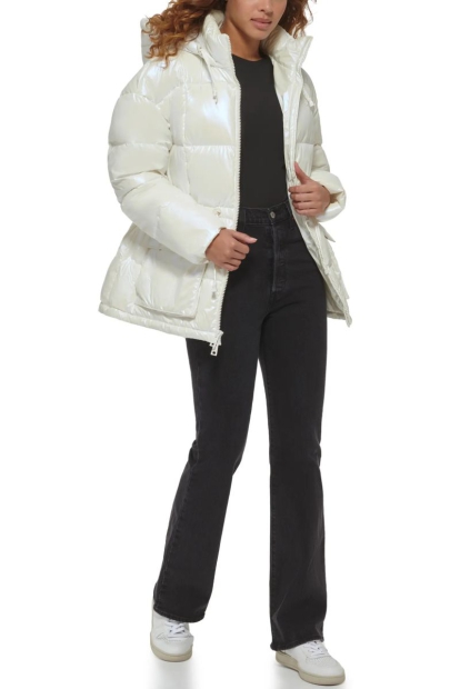 Блестящая женская куртка-пуховик Levi's 1159805705 (Молочный, XL)