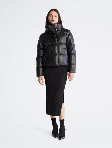 Женская куртка Calvin Klein из искусственной кожи 1159808342 (Черный, XL)