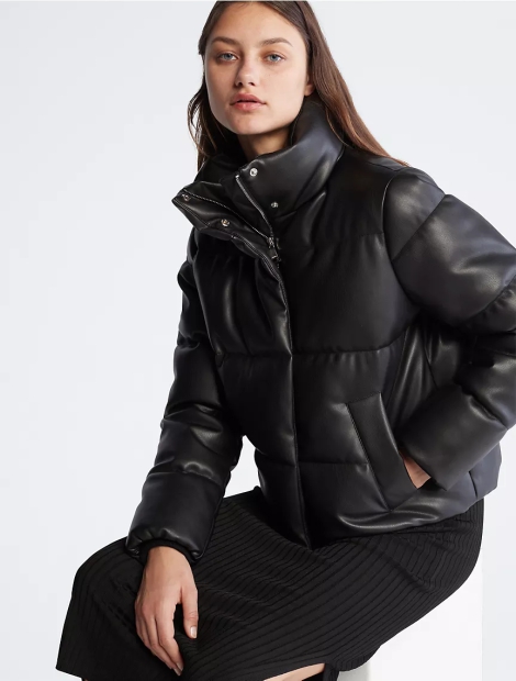 Женская куртка Calvin Klein из искусственной кожи 1159808342 (Черный, XL)