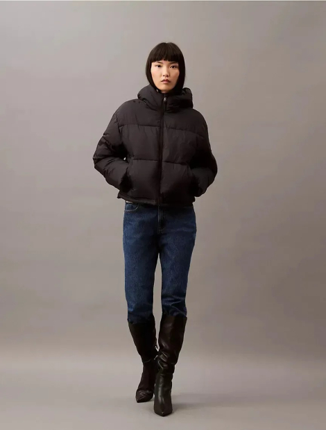 Жіноча коротка куртка з капюшоном Calvin Klein 1159832323 (Чорний XXL)