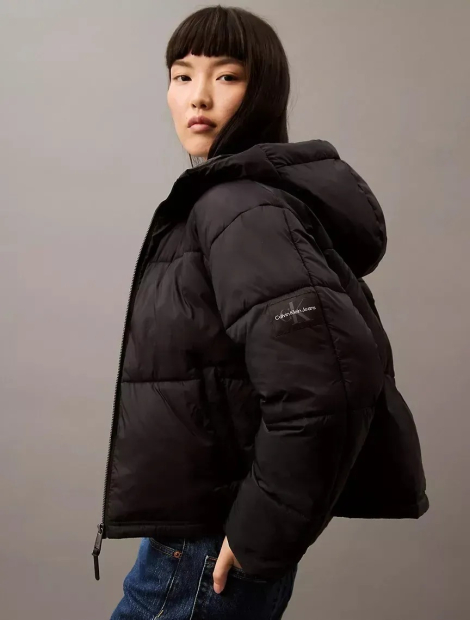 Жіноча коротка куртка з капюшоном Calvin Klein 1159832323 (Чорний XXL)