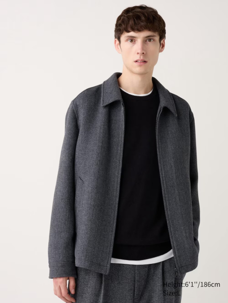 Куртка на молнии UNIQLO 1159832791 (Серый 3XL)