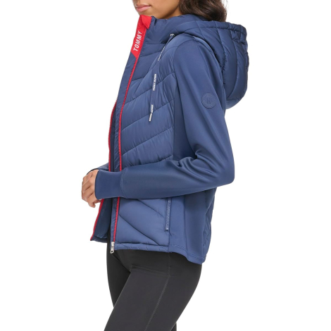Жіноча стьобана куртка з капюшоном Tommy Hilfiger 1159838041 (Синій XL)