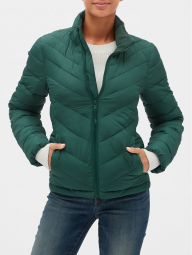 Стьобана тепла жіноча куртка GAP art605751 (Зелений, розмір XS)