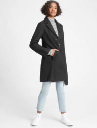 Классическое пальто женское GAP пальто-пиджак art370675 (Черный, размер S)