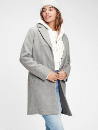 Классическое пальто женское GAP пальто-пиджак art208866 (Серый, размер L)