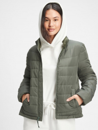 Куртка стеганая теплая GAP art755399 (Зеленый, размер L)