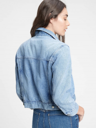 Укороченная джинсовая куртка GAP art655441 (Голубой, размер L)