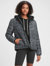Стеганая теплая женская куртка GAP 1159759532 (Серый/Черный, XXL)