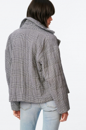 Стильная утепленная куртка Zara короткое пальто 1159762060 (Синий/Бежевый, XS)